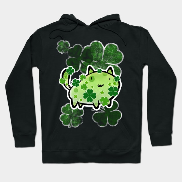 Green Clover Cat Hoodie by saradaboru